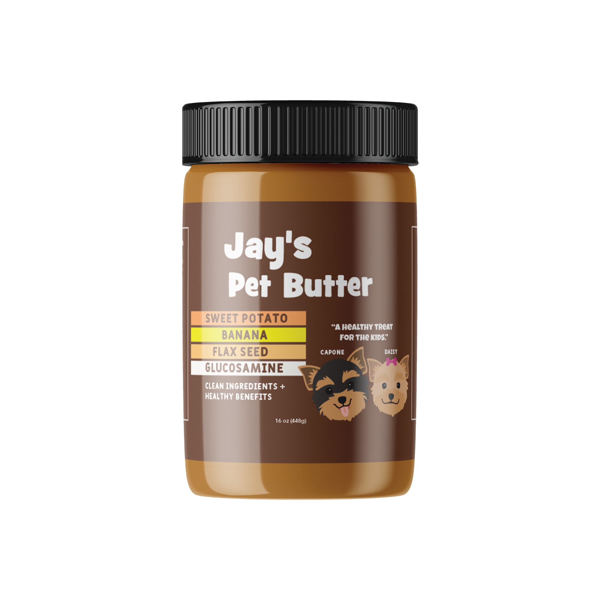 Jay's Pet Butter | Sweet Potato, Banana Chips, Flax Seeds & Glucosamine | 16 Ounce Jar
