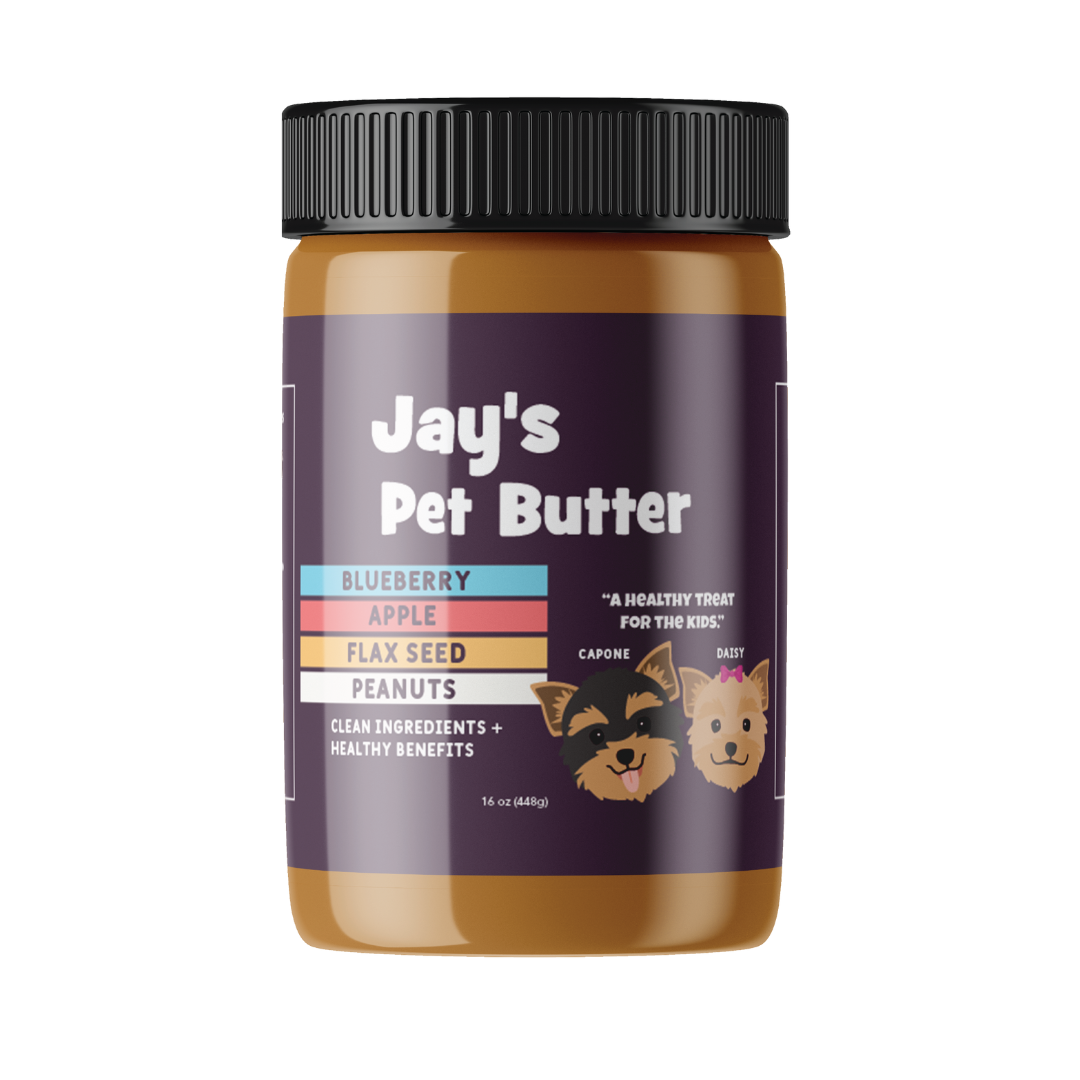 Jay's Pet Butter | Blueberry, Apple & Flax Seed  | 16 Ounce Jar
