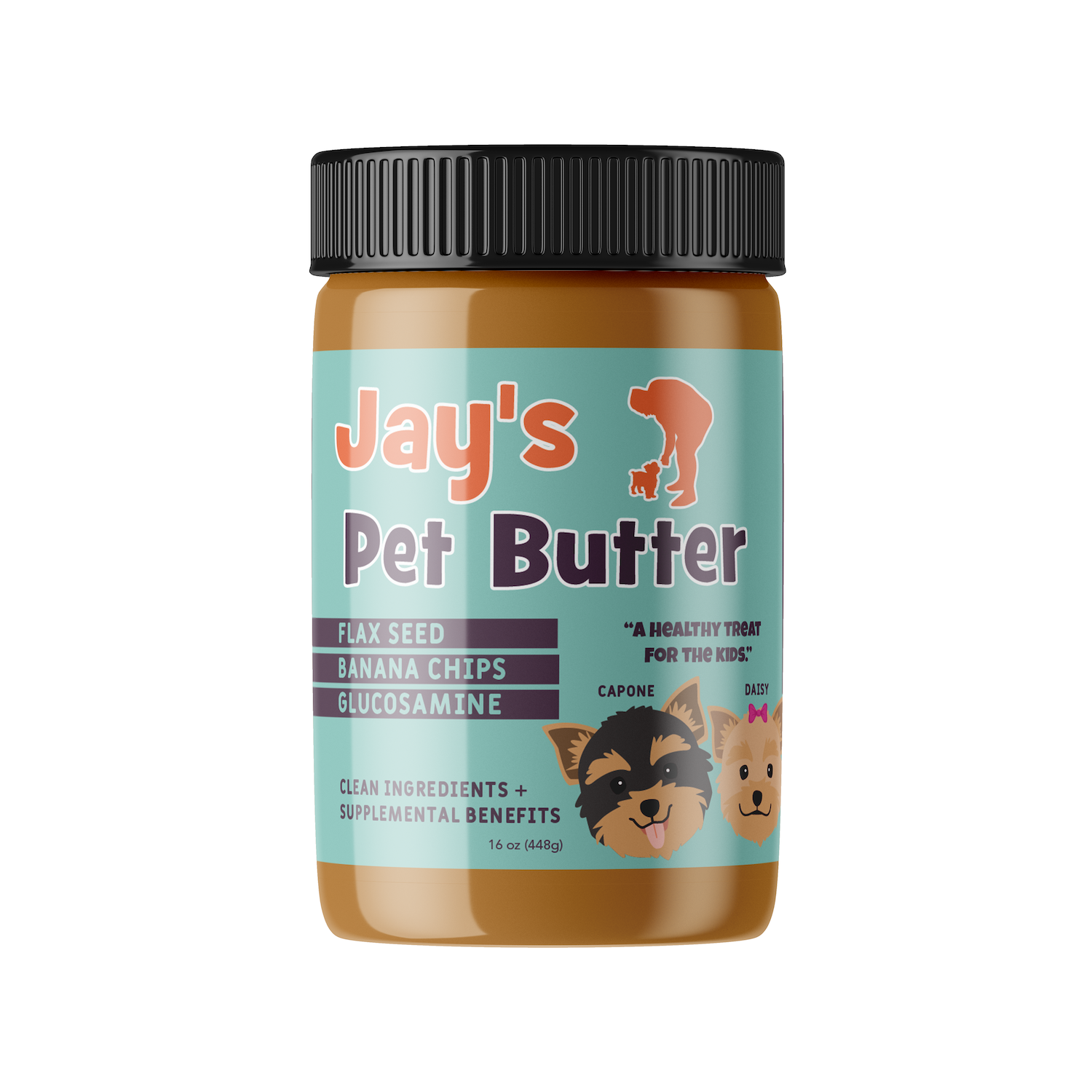 Jay's Pet Butter | Banana Chips, Flax Seeds & Glucosamine | 16 Ounce Jar